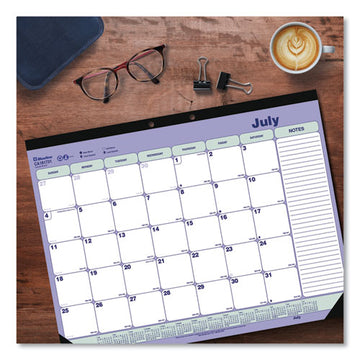 Blueline® Academic Monthly Desk Pad Calendar, 21.25 X 16, White-blue-green, Black Binding-corners,13-month (july-july): 2021-2022 freeshipping - TVN Wholesale